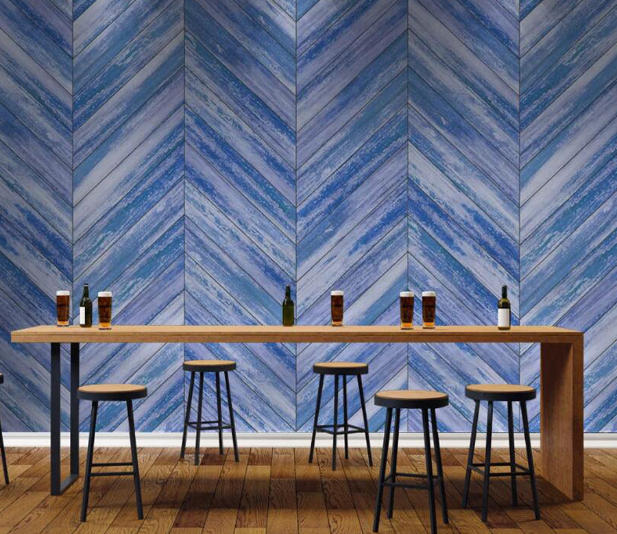 3D Blue Wood WC2615 Wall Murals