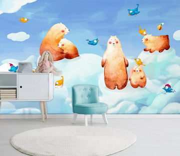 3D Cloud Bear WG1049 Wall Murals