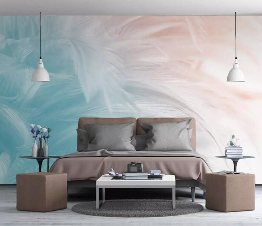 3D Blue Feather WG951 Wall Murals