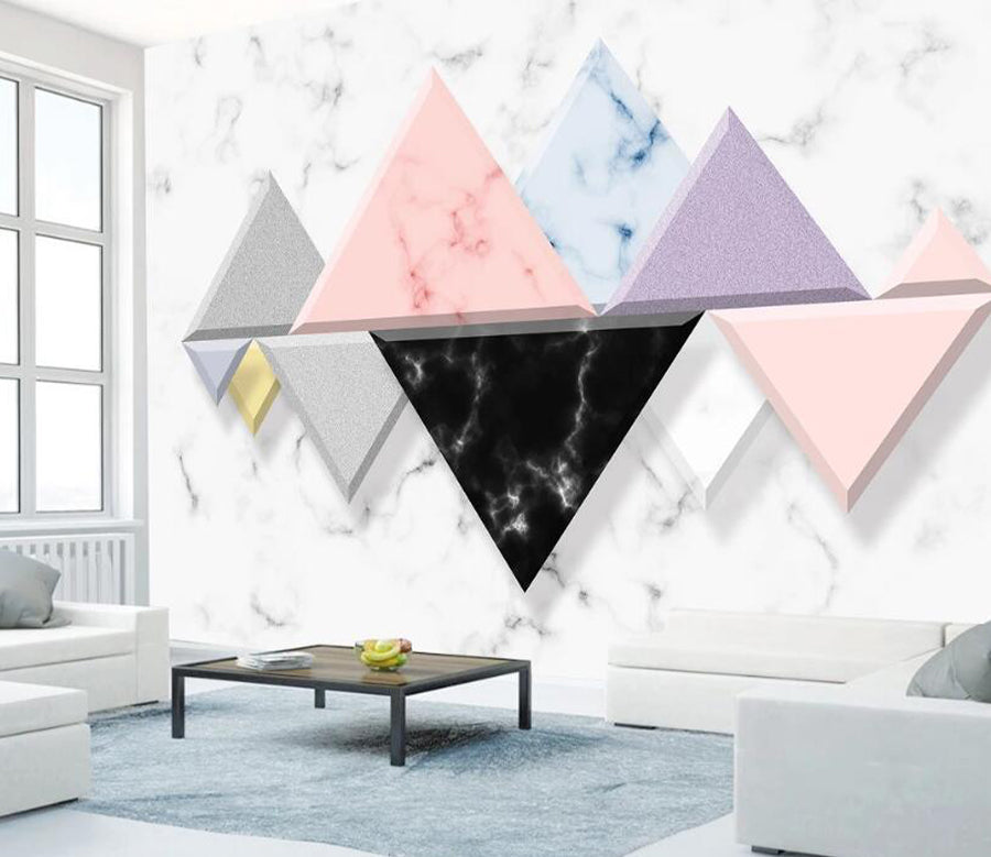 3D Triangle Marble WC2342 Wall Murals