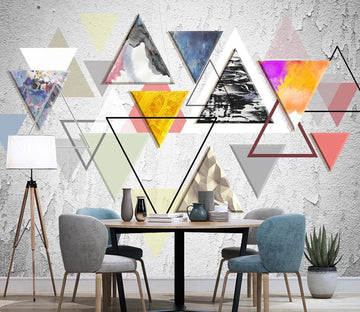 3D Colored Triangle WG470 Wall Murals