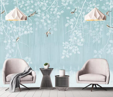 3D White Leaf WC1820 Wall Murals
