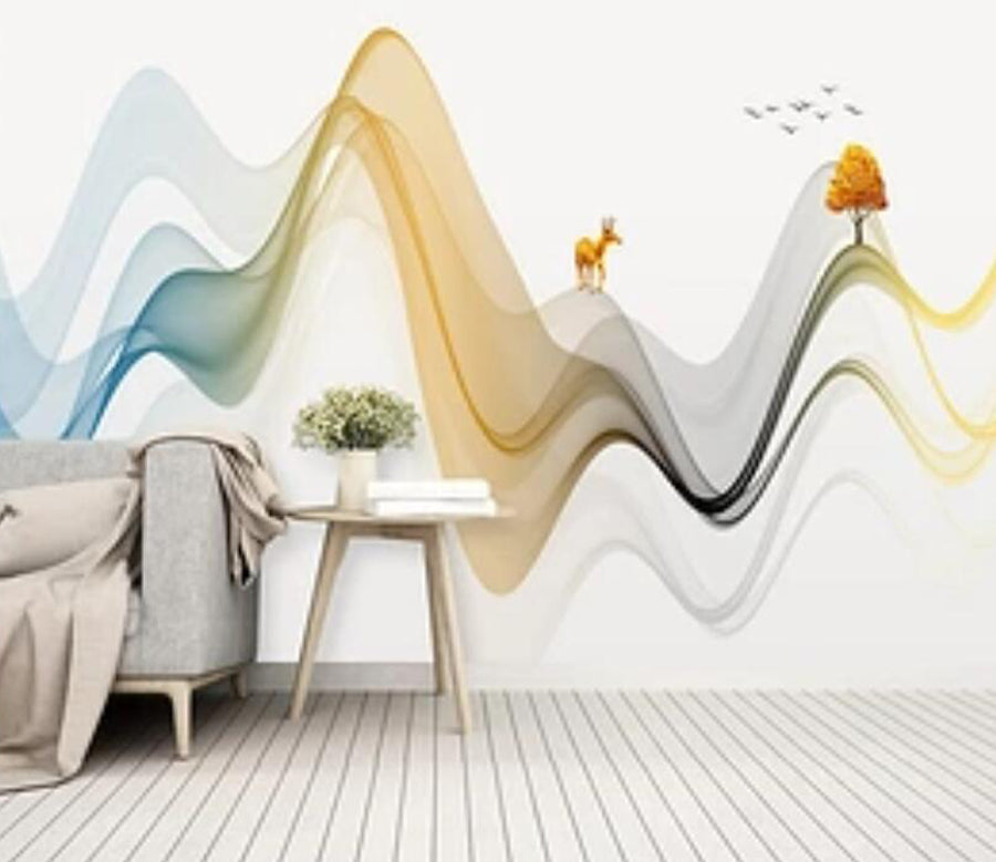 3D Golden Fawn WG1286 Wall Murals