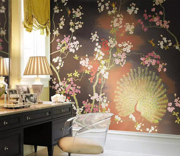 3D Peacock Opening WG1069 Wall Murals