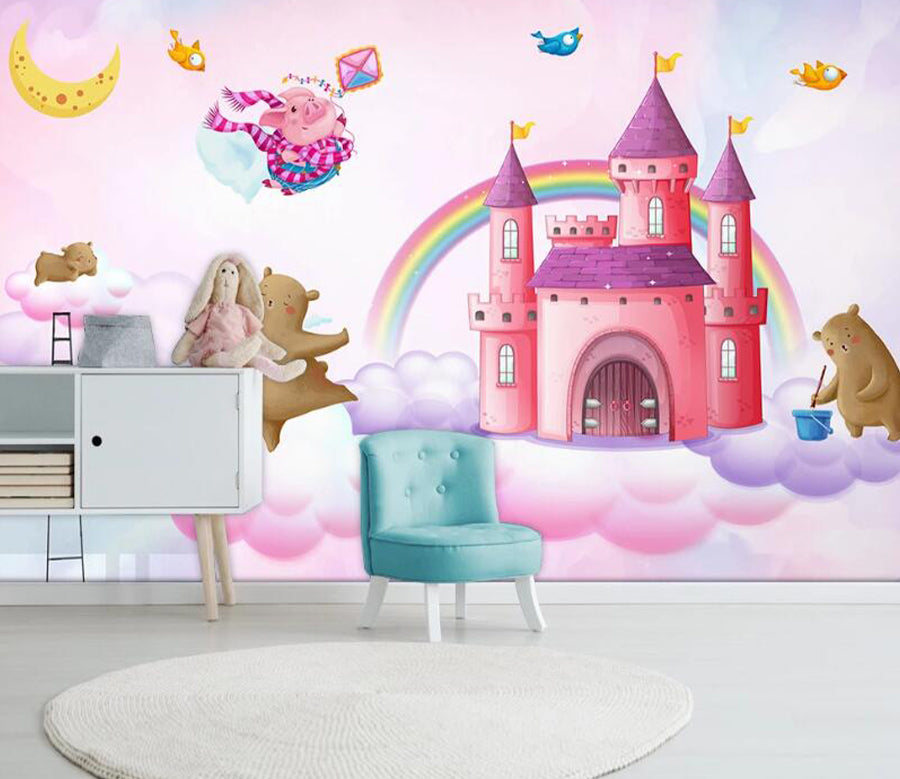 3D Castle Rainbow WC2452 Wall Murals