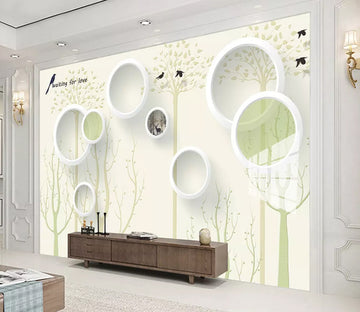 3D Tree Black Bird WG1210 Wall Murals