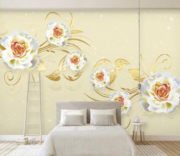 3D Golden Leaf WC2522 Wall Murals