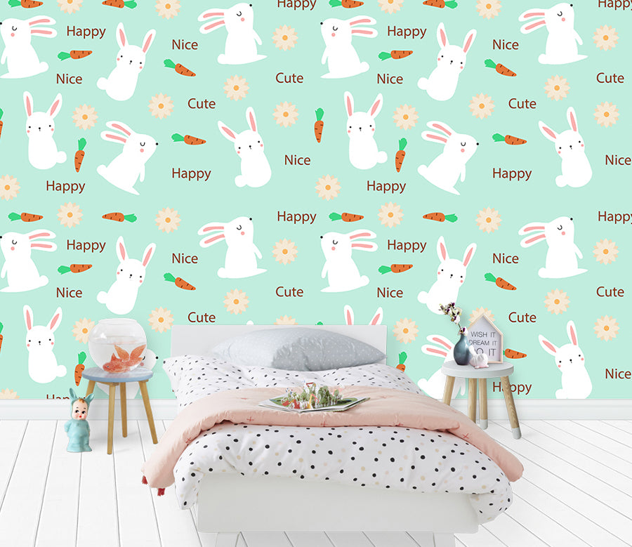3D Rabbit Carrot WG426 Wall Murals