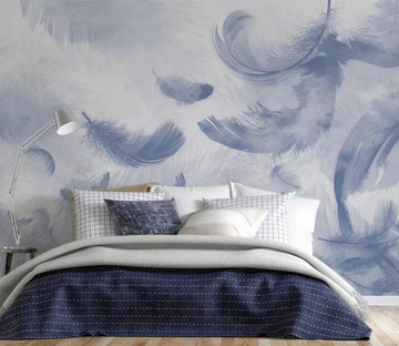 3D Blue Feather WG1038 Wall Murals