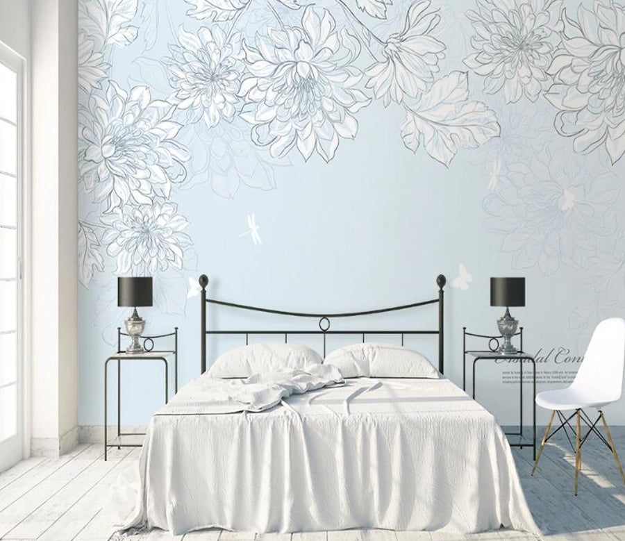 3D Sketch Flower WC2009 Wall Murals