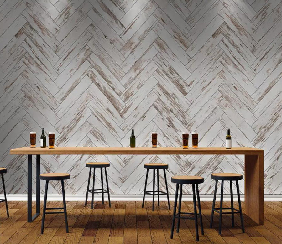 3D White Wood WG1155 Wall Murals