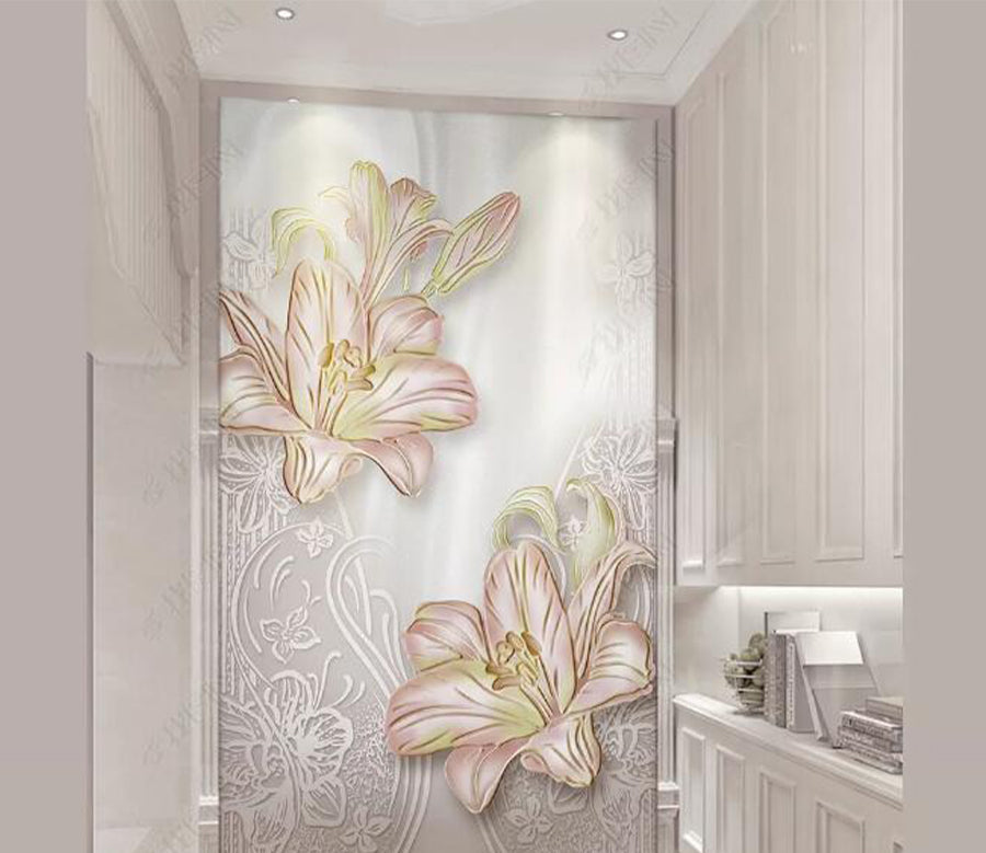 3D Lily Pattern WG179 Wall Murals
