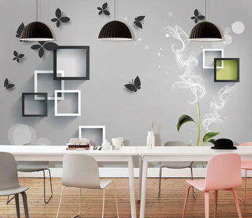 3D Black Butterfly WC1442 Wall Murals
