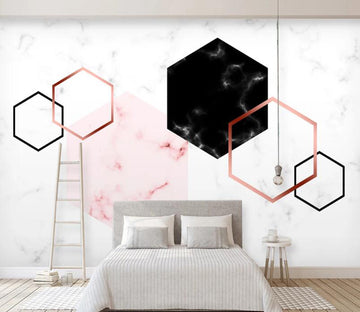 3D Pink Marble WC2223 Wall Murals