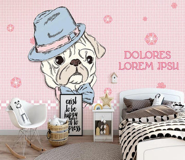 3D White Old Dog WC2221 Wall Murals