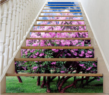 3D Beautiful Pink Trees 076 Stair Risers