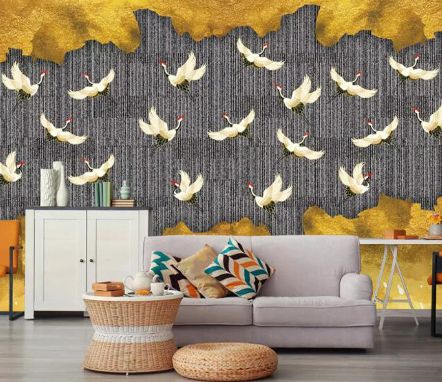 3D Flying Crane WG950 Wall Murals