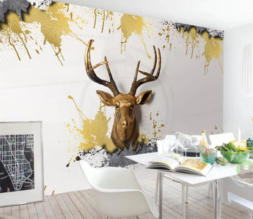 3D Metal Deer WC1412 Wall Murals