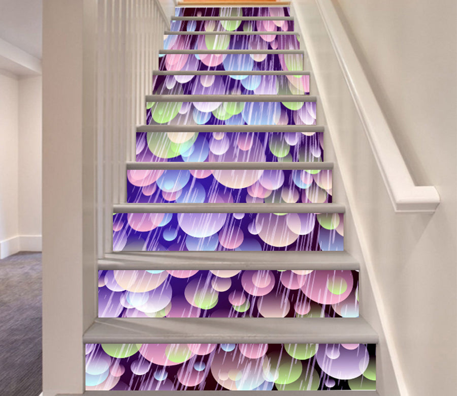 3D Colorful Shape Bubble Ball 078 Stair Risers