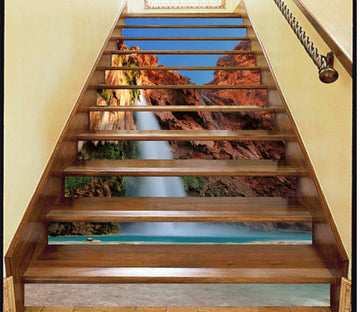 3D Cliff Waterfall 156 Stair Risers