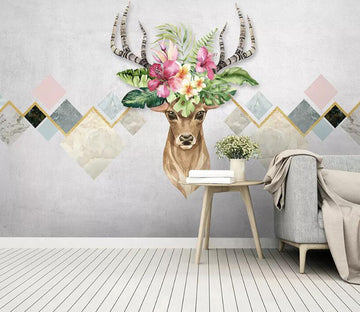 3D Deer Head WC2170 Wall Murals