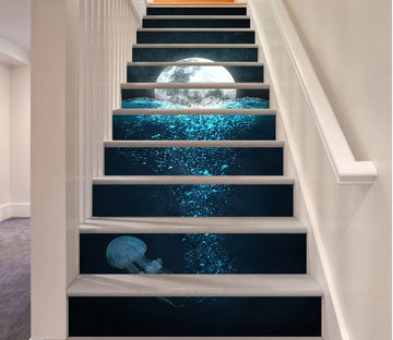 3D Galaxy Moon 107 Stair Risers