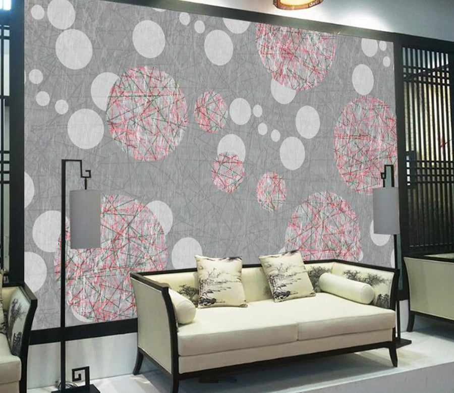 3D Round Line WC2538 Wall Murals