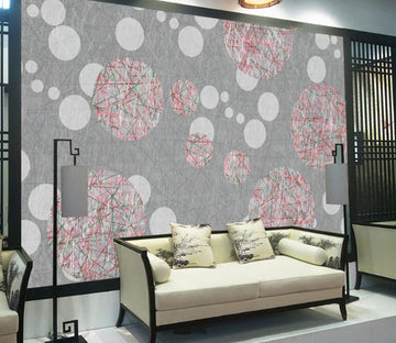 3D Round Line WC2538 Wall Murals