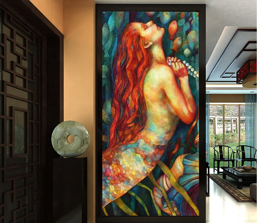 3D Mermaid Grass WG087 Wall Murals