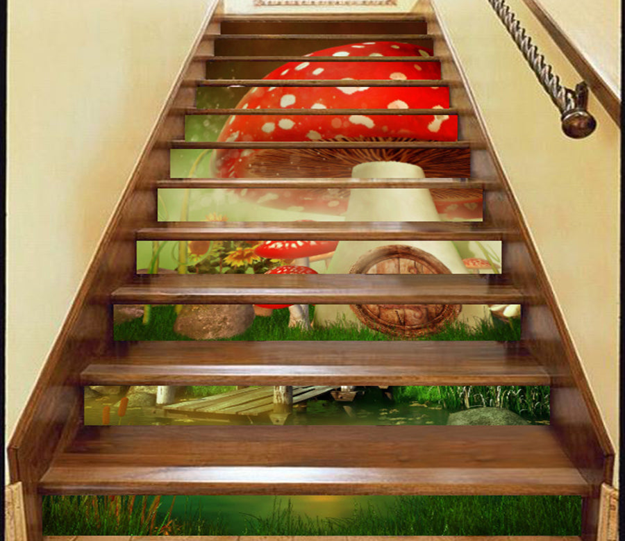 3D Fairy Mushroom House 077 Stair Risers
