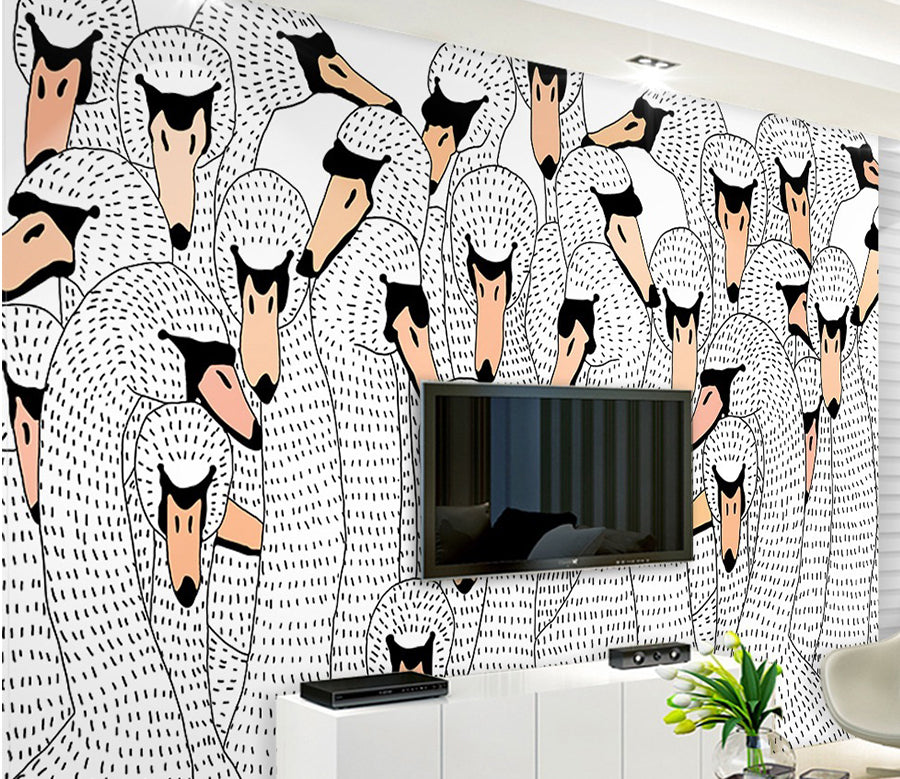 3D Swan Group WG290 Wall Murals