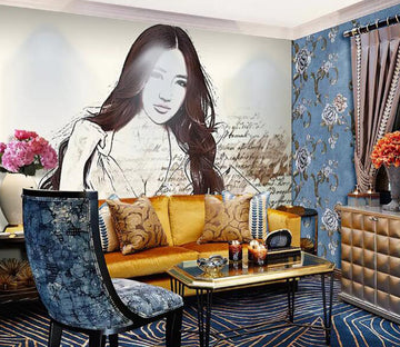 3D Woman Letter WG1087 Wall Murals