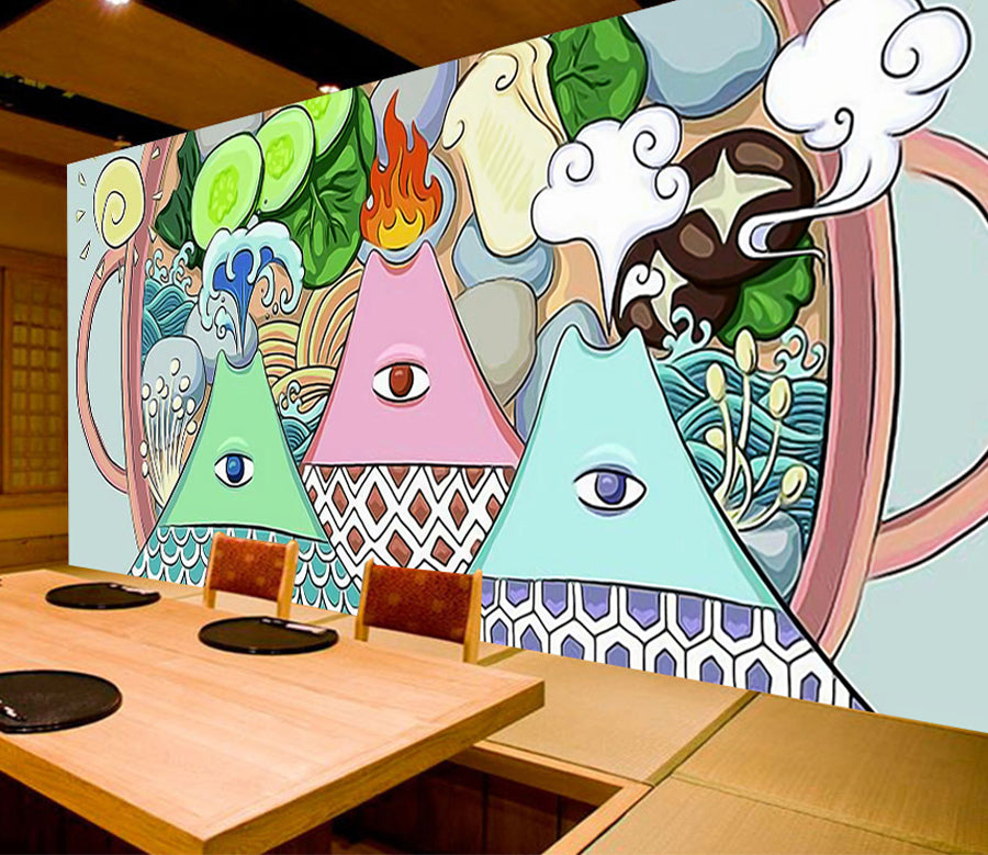 3D Cartoon Mountain WG351 Wall Murals
