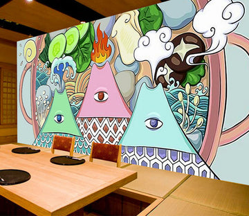 3D Cartoon Mountain WG351 Wall Murals