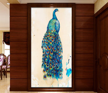 3D Back Peacock WG119 Wall Murals