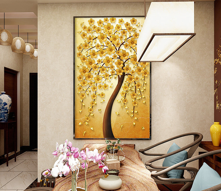 3D Golden Flower WG063 Wall Murals