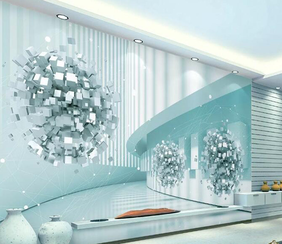 3D Geometric Square WG517 Wall Murals