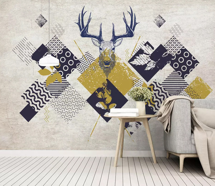 3D Black Antler WG1198 Wall Murals