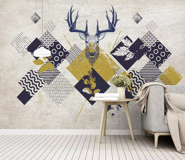 3D Black Antler WG1198 Wall Murals