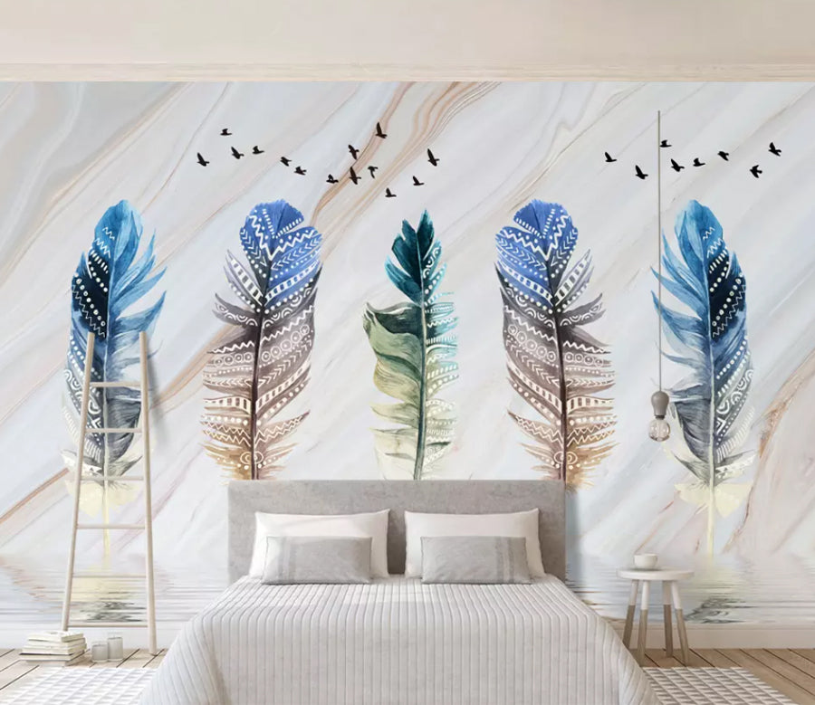 3D Feather Bird WG901 Wall Murals