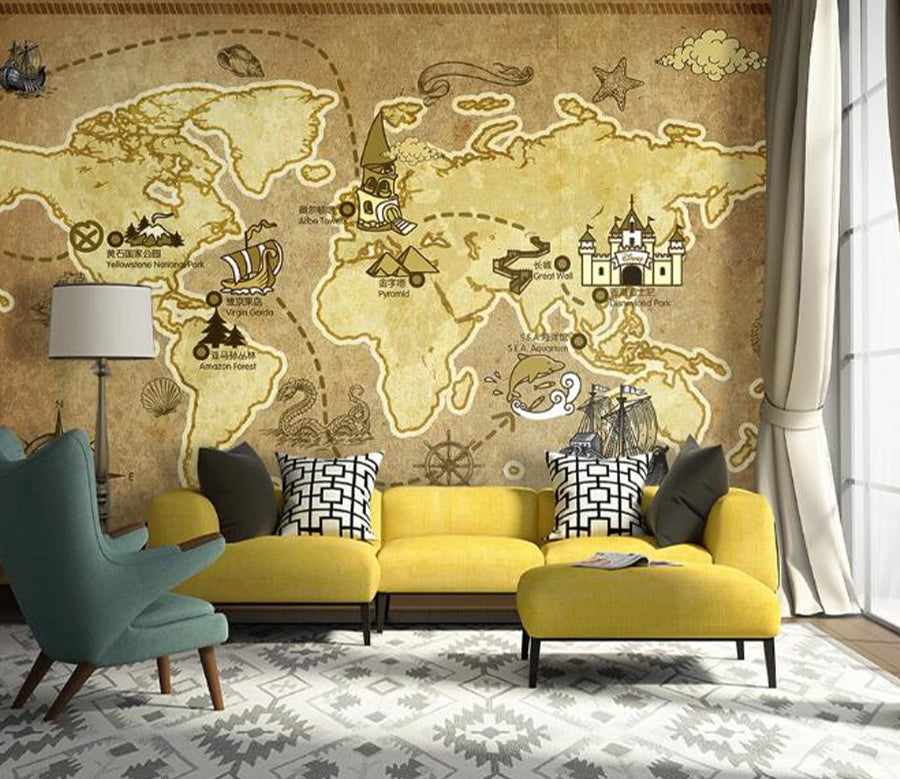 3D Map House WC1433 Wall Murals