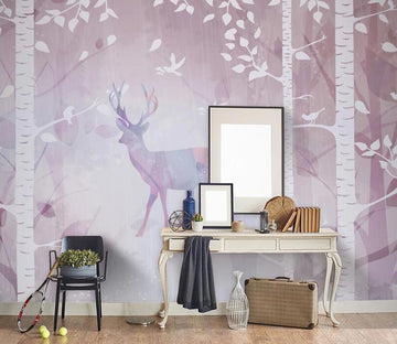 3D Purple Deer WC2127 Wall Murals