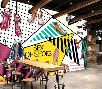 3D Cartoon Shoes WG398 Wall Murals