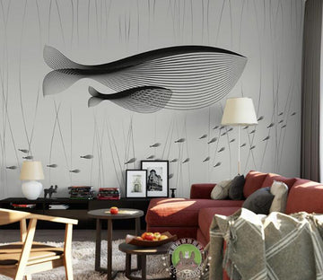 3D Graffiti Whale WC1355 Wall Murals