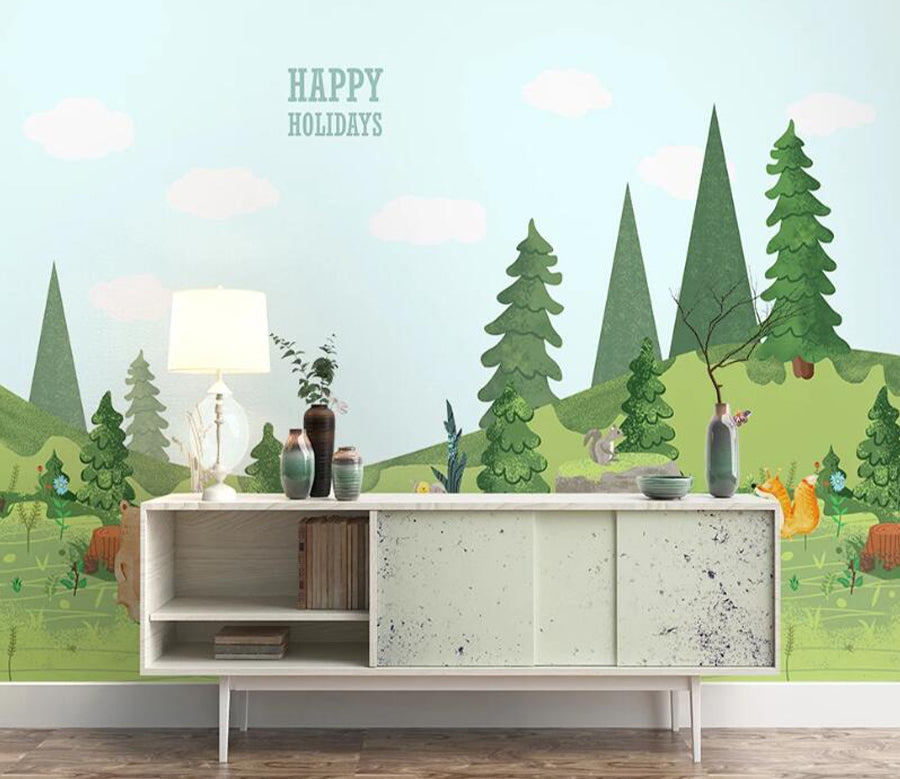 3D Tree Fox WC1901 Wall Murals