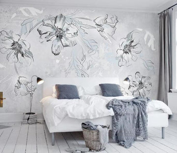 3D Sketch Flower WG558 Wall Murals