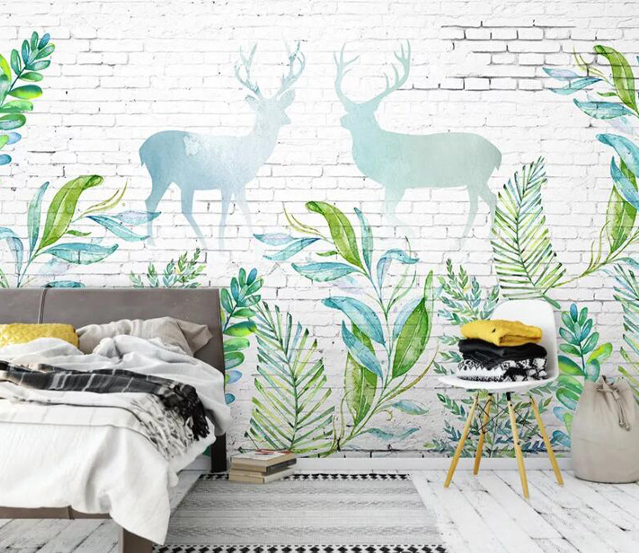 3D Green Fawn WC1541 Wall Murals