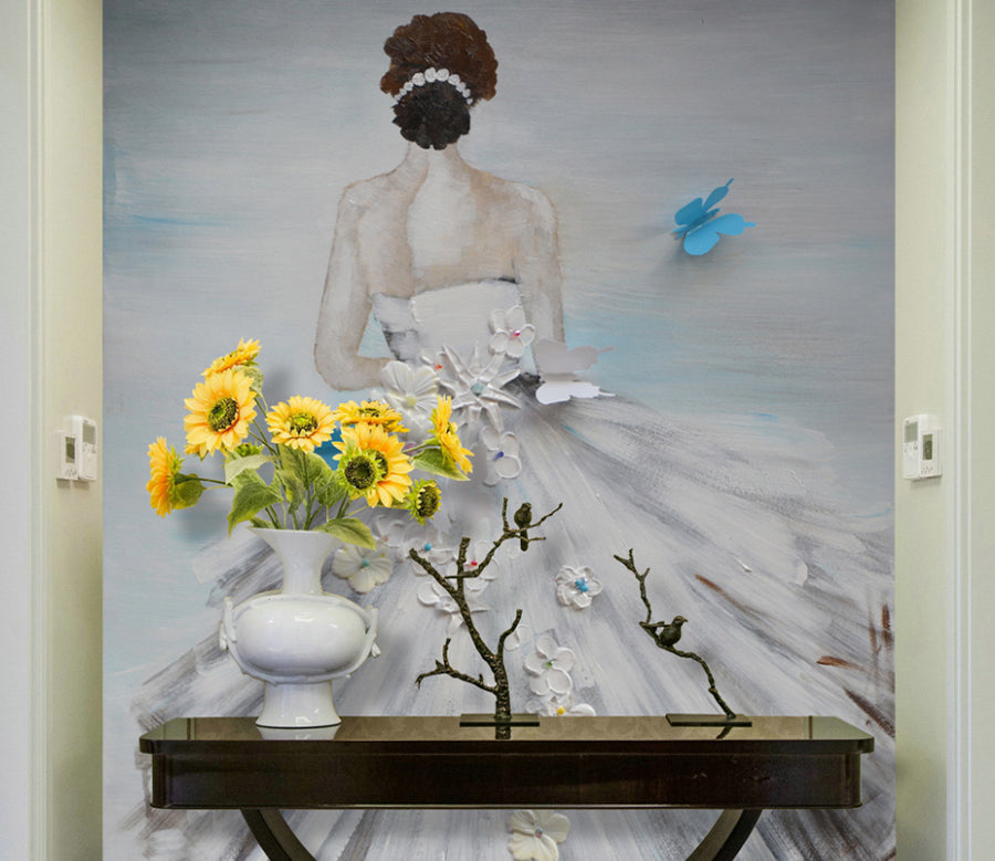 3D Wedding Dress WG104 Wall Murals