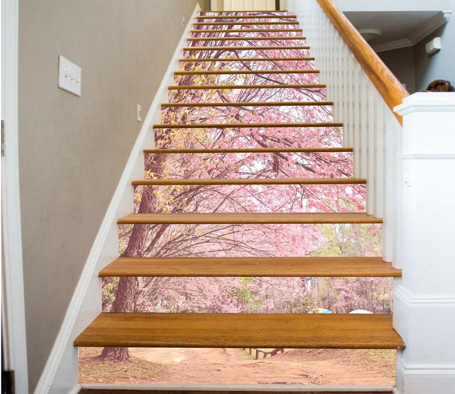 3D Romantic Sakura 133 Stair Risers