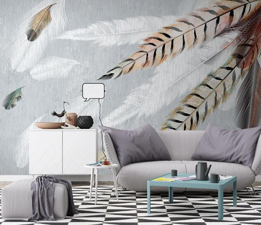 3D Pink Feather WC2124 Wall Murals